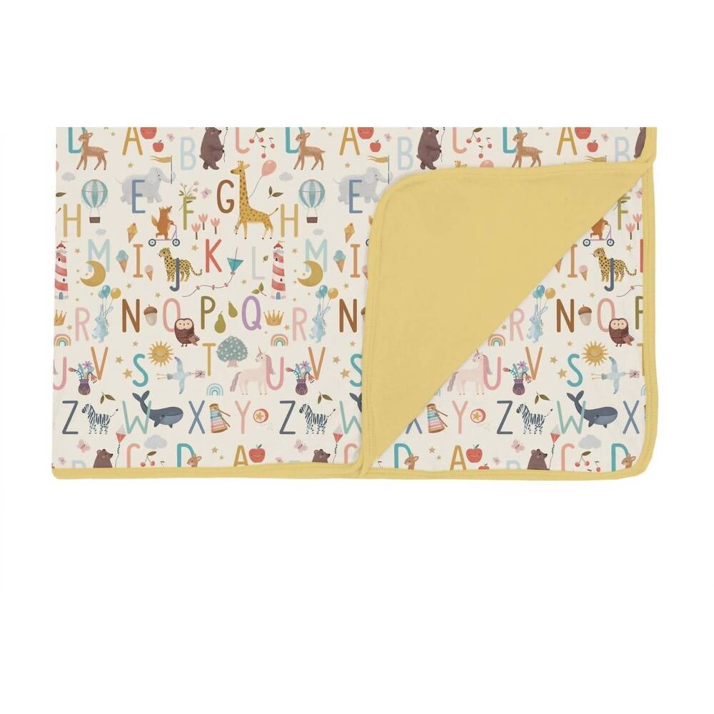 NEW KICKEE toddler's animal alphabet blanket in multi